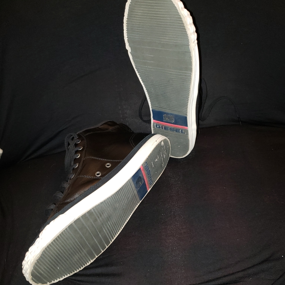 Diesel Black Hightop Sneaker Leather&Suede 12